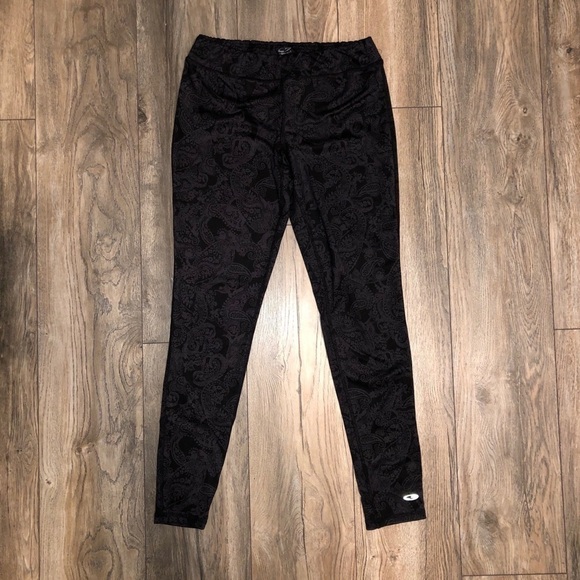 Champion Black/Gray Paisley Print Duo Dry Leggings - Picture 7 of 7